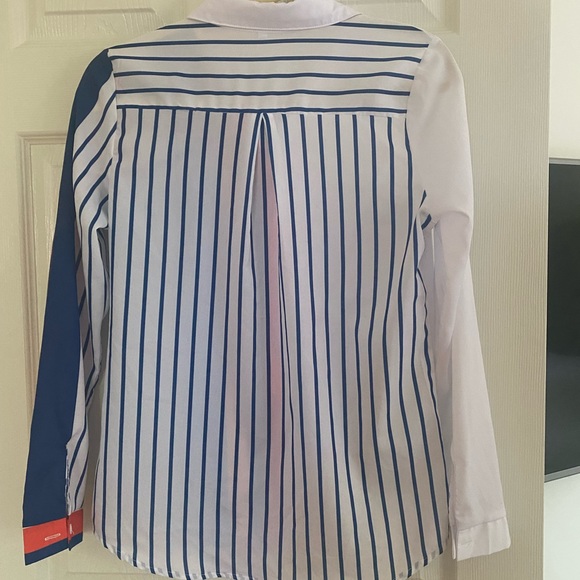 Striped collar shirt blouse - Picture 2 of 2